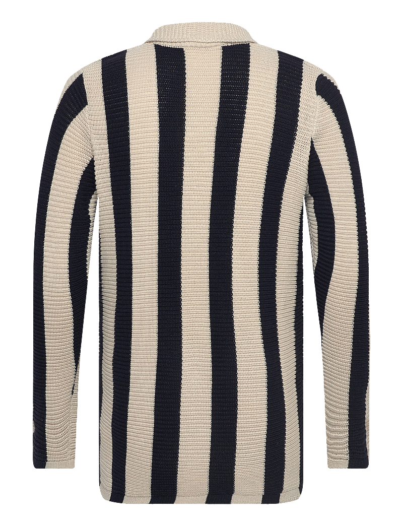 Bruun & Stengade - BS Sito Regular Fit Knitwear - kardiganid - navy/white - 2