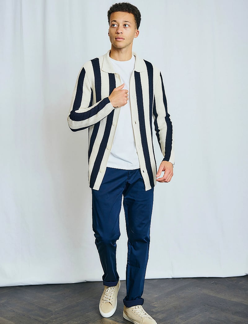 Bruun & Stengade - BS Sito Regular Fit Knitwear - kardiganid - navy/white - 3