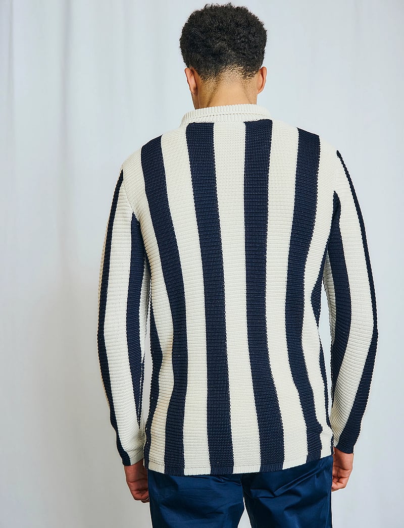 Bruun & Stengade - BS Sito Regular Fit Knitwear - kardiganid - navy/white - 4