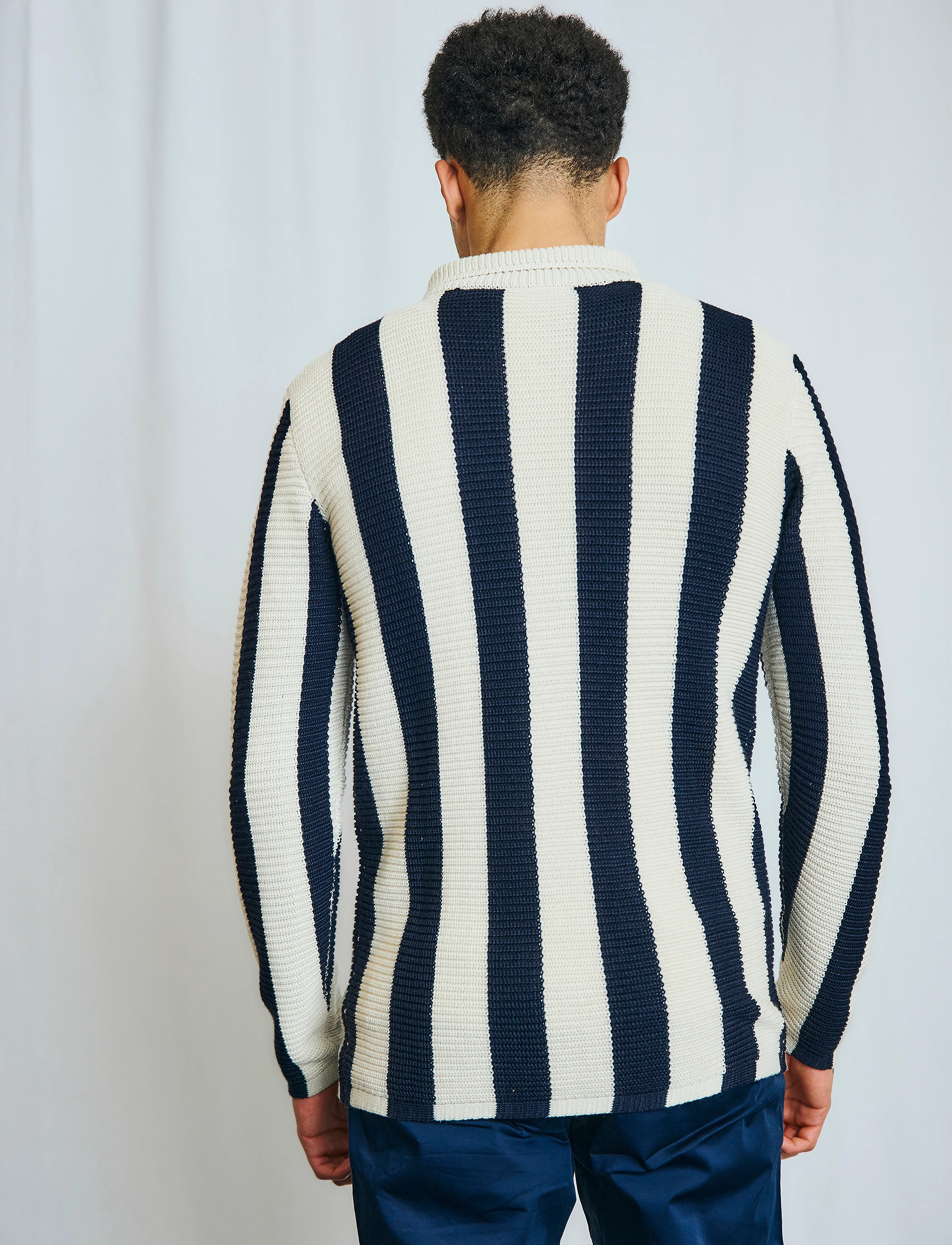 Bruun & Stengade - BS Sito Regular Fit Knitwear - cardigans - navy/white - 4