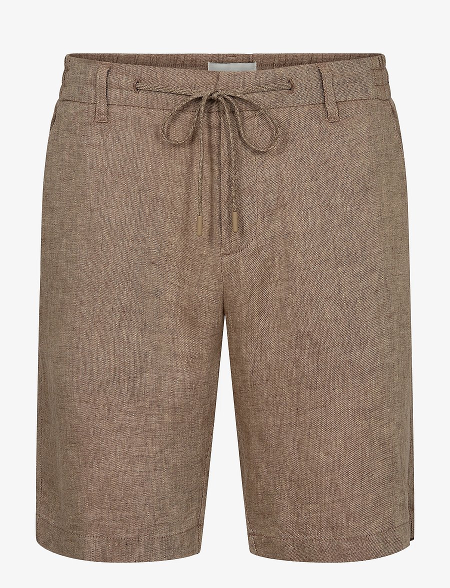 Bruun & Stengade - BS Renato Regular Fit Shorts - hørshorts - brown - 1