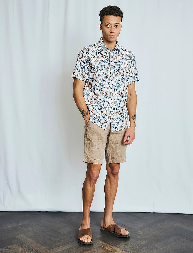 Bruun & Stengade - BS Renato Regular Fit Shorts - linneshorts - brown - 0