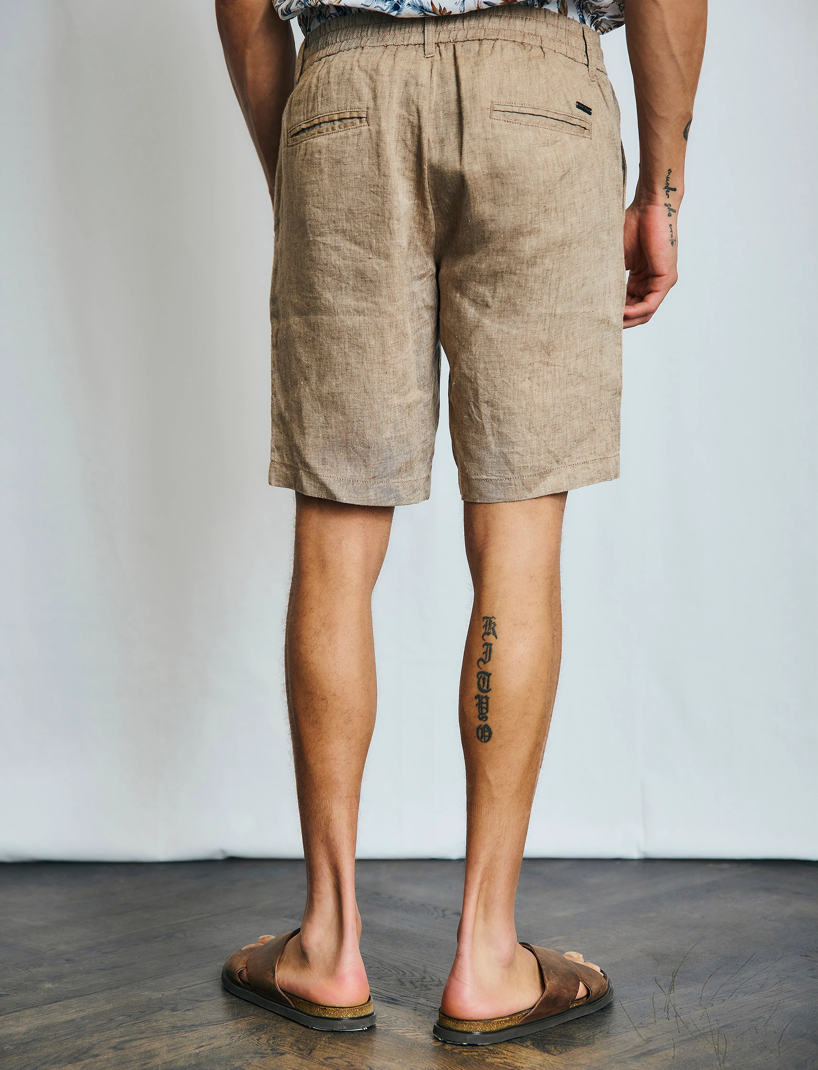 Bruun & Stengade - BS Renato Regular Fit Shorts - hørshorts - brown - 3