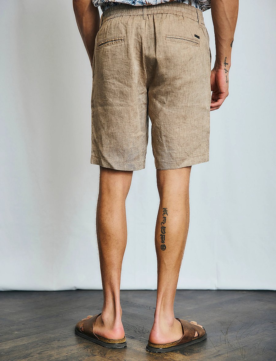 Bruun & Stengade - BS Renato Regular Fit Shorts - hørshorts - brown - 3