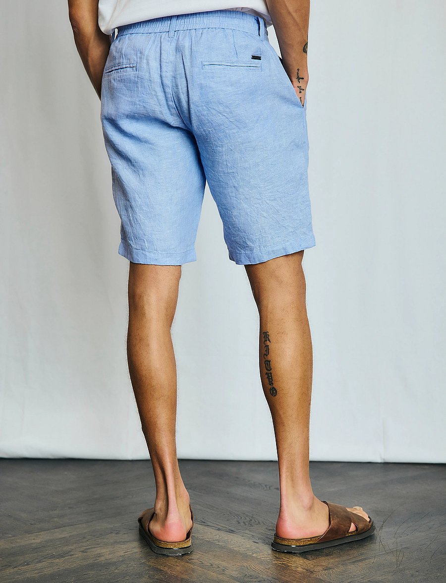 Bruun & Stengade - BS Renato Regular Fit Shorts - hørshorts - light blue - 4