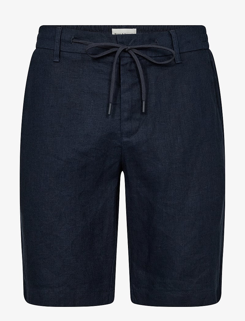 Bruun & Stengade - BS Renato Regular Fit Shorts - linen shorts - navy - 1