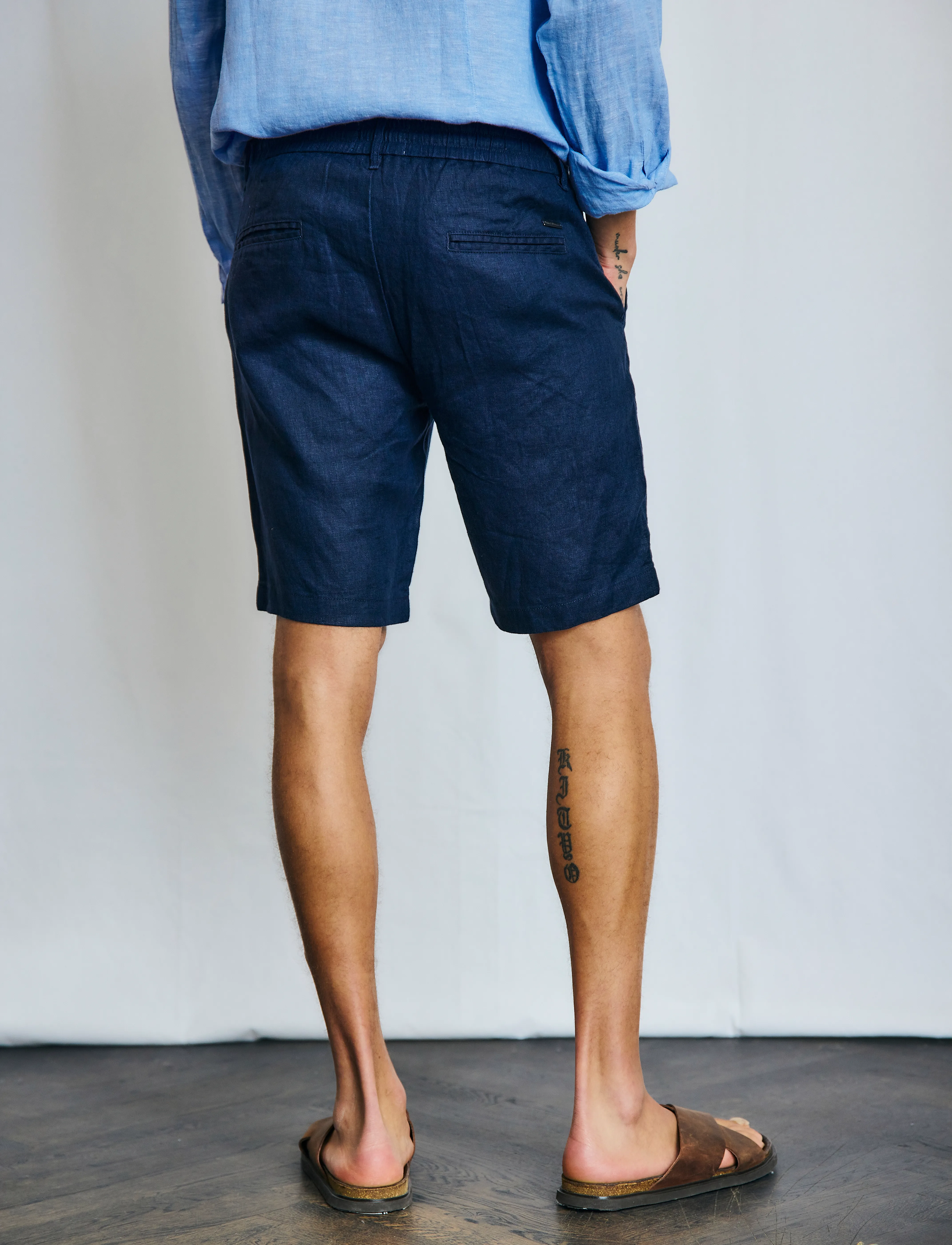 Bruun & Stengade - BS Renato Regular Fit Shorts - kollektioner - navy - 4