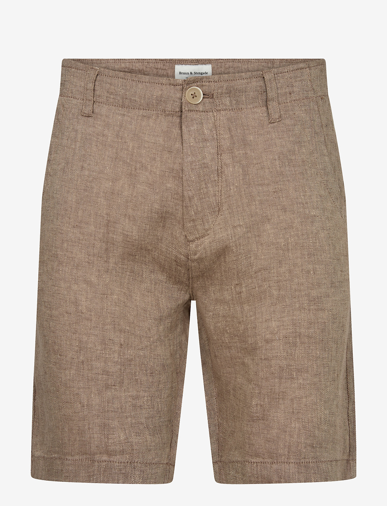 Bruun & Stengade - BS Peppon Regular Fit Shorts - leinen-shorts - brown - 2