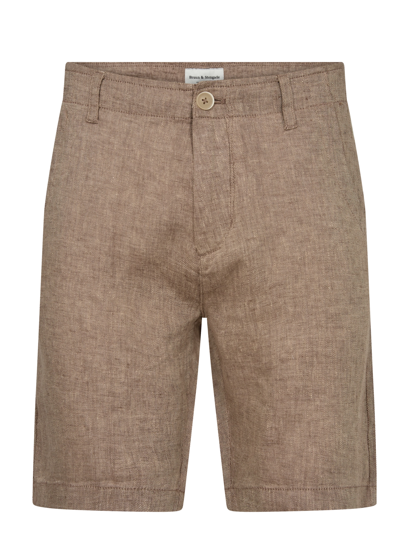 Bruun & Stengade - BS Peppon Regular Fit Shorts - hørshorts - brown - 2