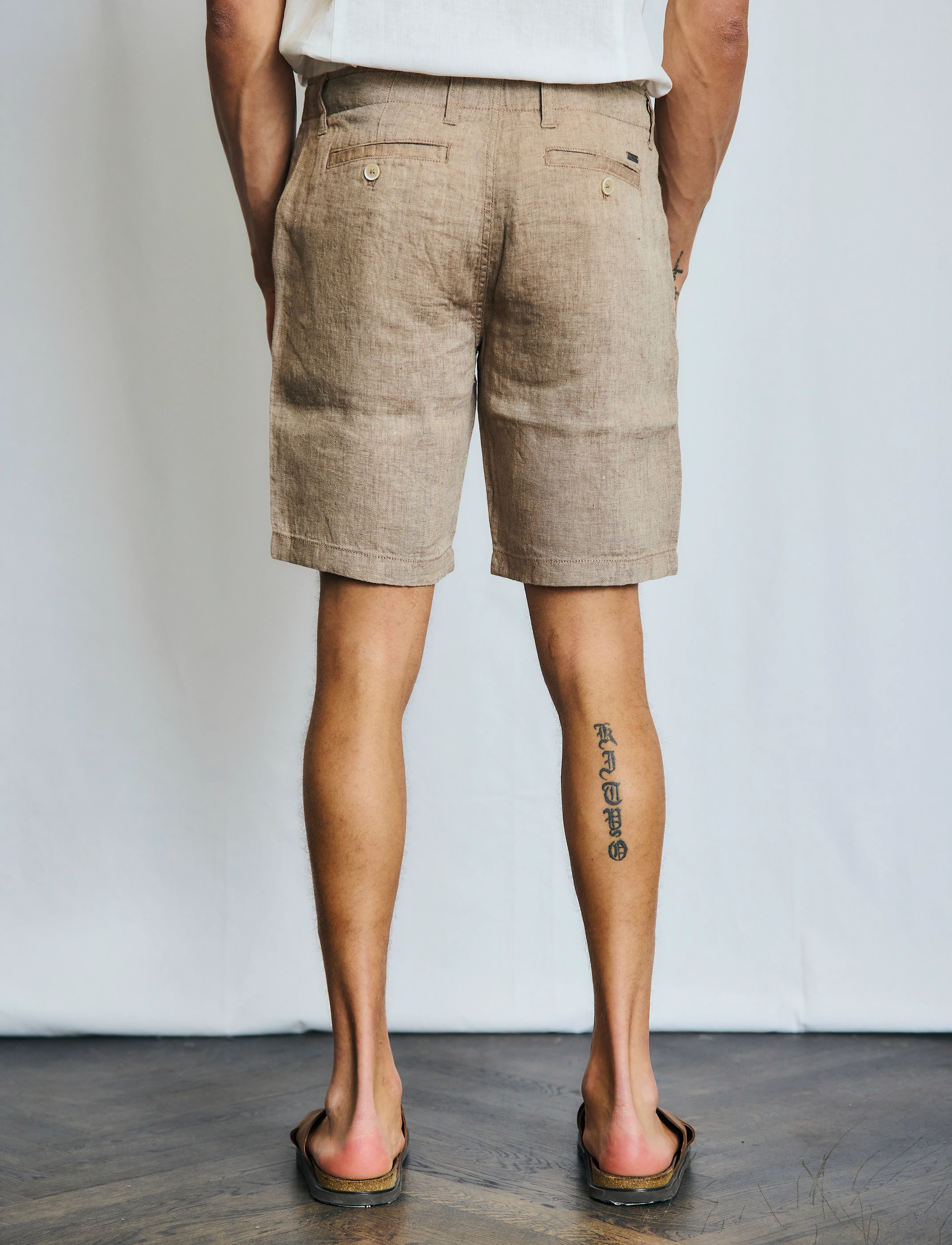 Bruun & Stengade - BS Peppon Regular Fit Shorts - hørshorts - brown - 5
