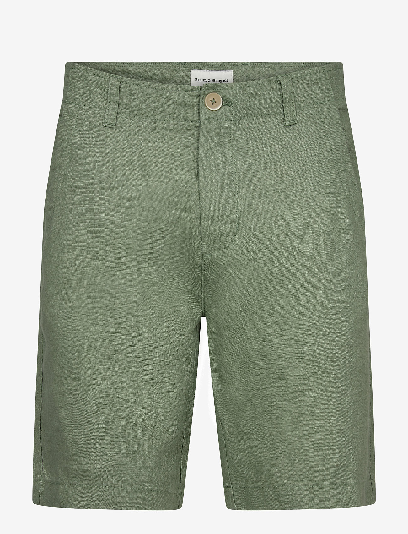 Bruun & Stengade - BS Peppon Regular Fit Shorts - linased lühikesed püksid - green - 0