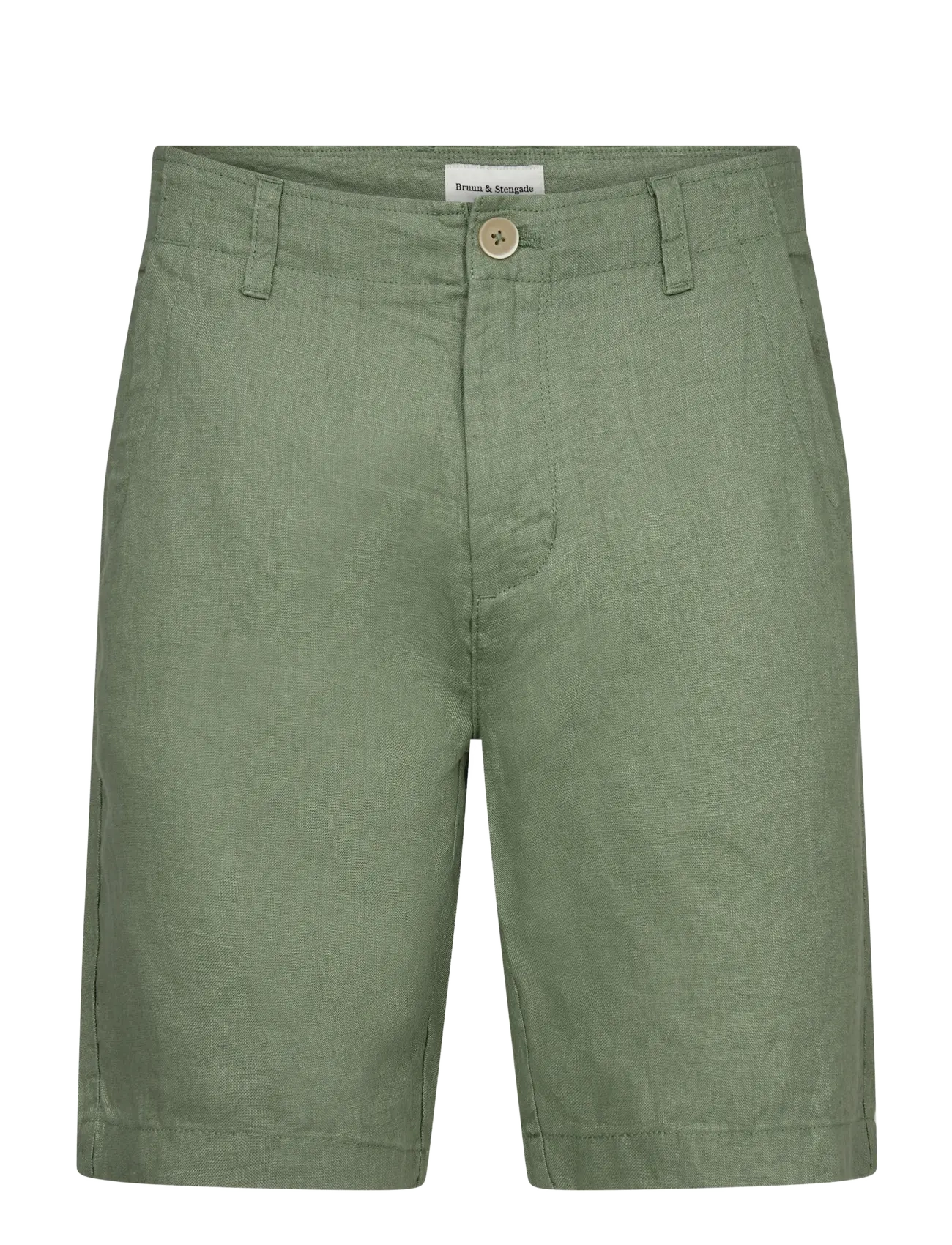 Bruun & Stengade - BS Peppon Regular Fit Shorts - linen shorts - green - 2