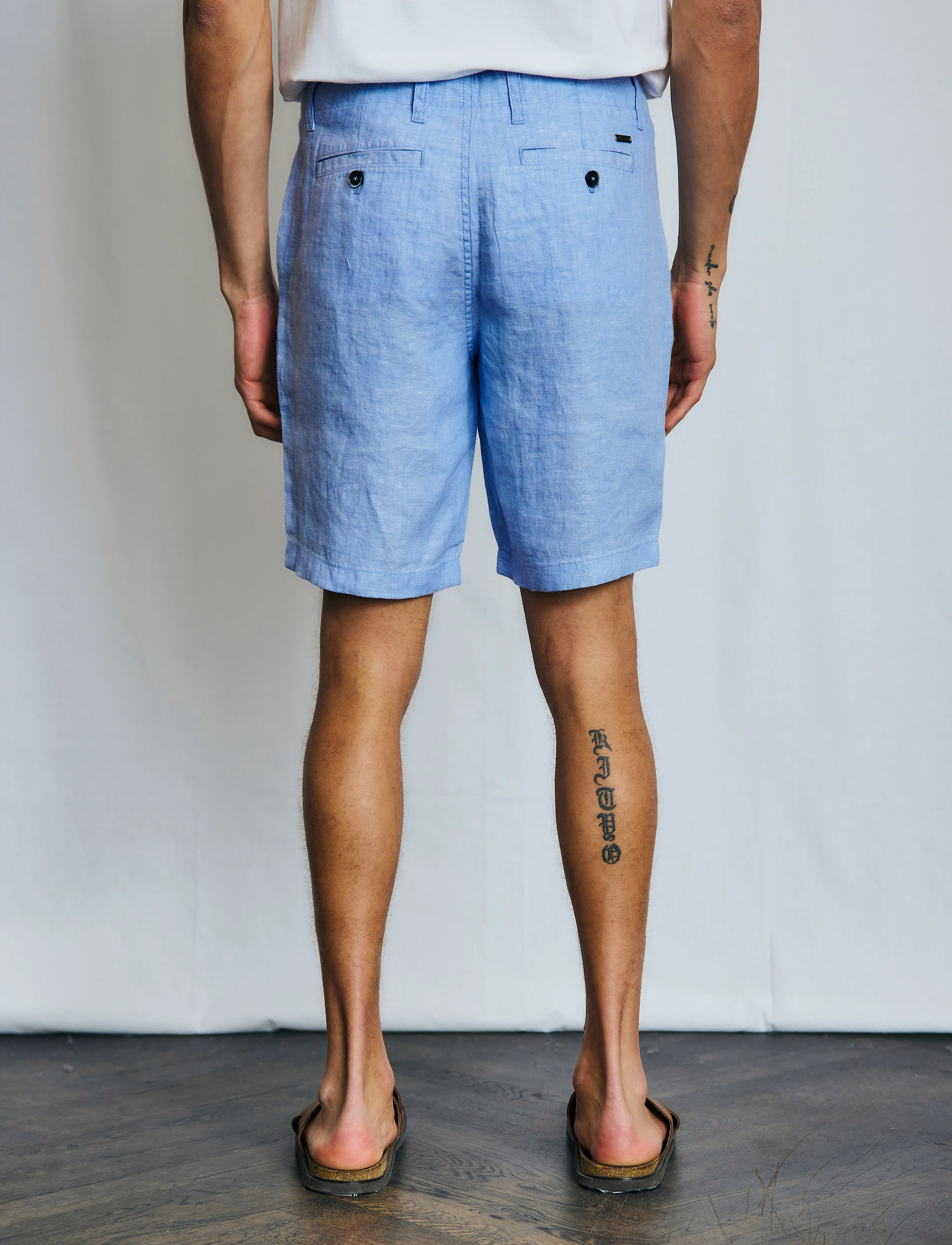 Bruun & Stengade - BS Peppon Regular Fit Shorts - hørshorts - light blue - 4