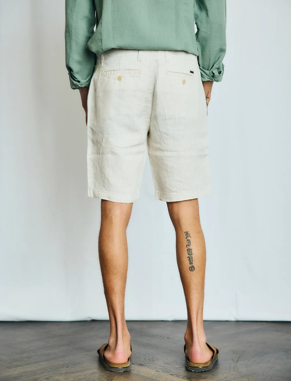 Bruun & Stengade - BS Peppon Regular Fit Shorts - leinen-shorts - sand - 5