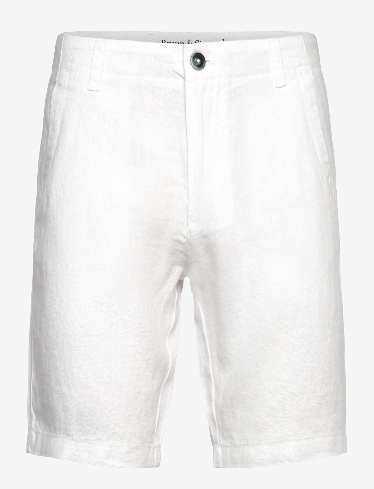 Bruun & Stengade - BS Peppon Regular Fit Shorts - leinen-shorts - white - 0