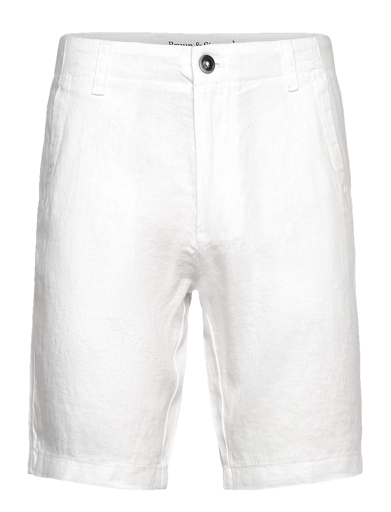 Bruun & Stengade - BS Peppon Regular Fit Shorts - leinen-shorts - white - 0