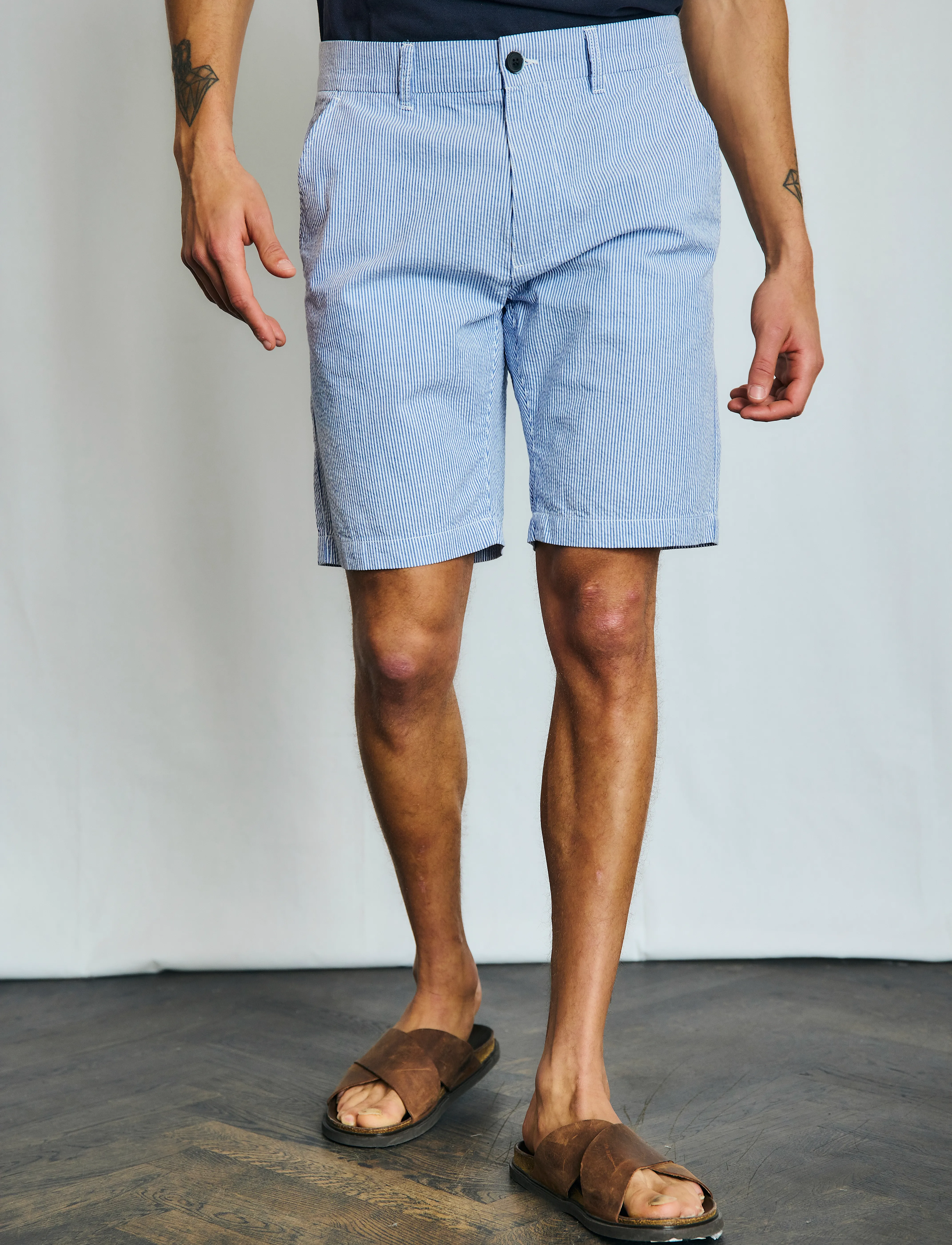 Bruun & Stengade - BS Ferit Regular Fit Shorts - chinos shorts - blue/white - 3