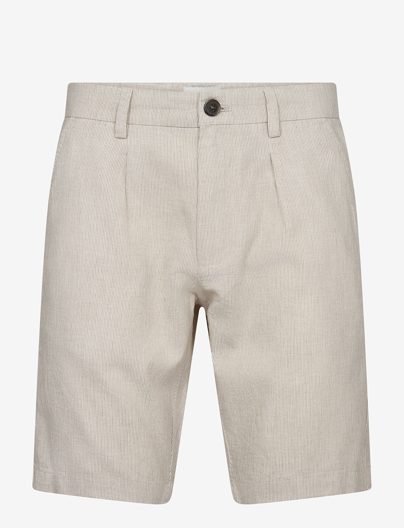 Bruun & Stengade - BS Apollon Regular Fit Shorts - linneshorts - beige/white - 1