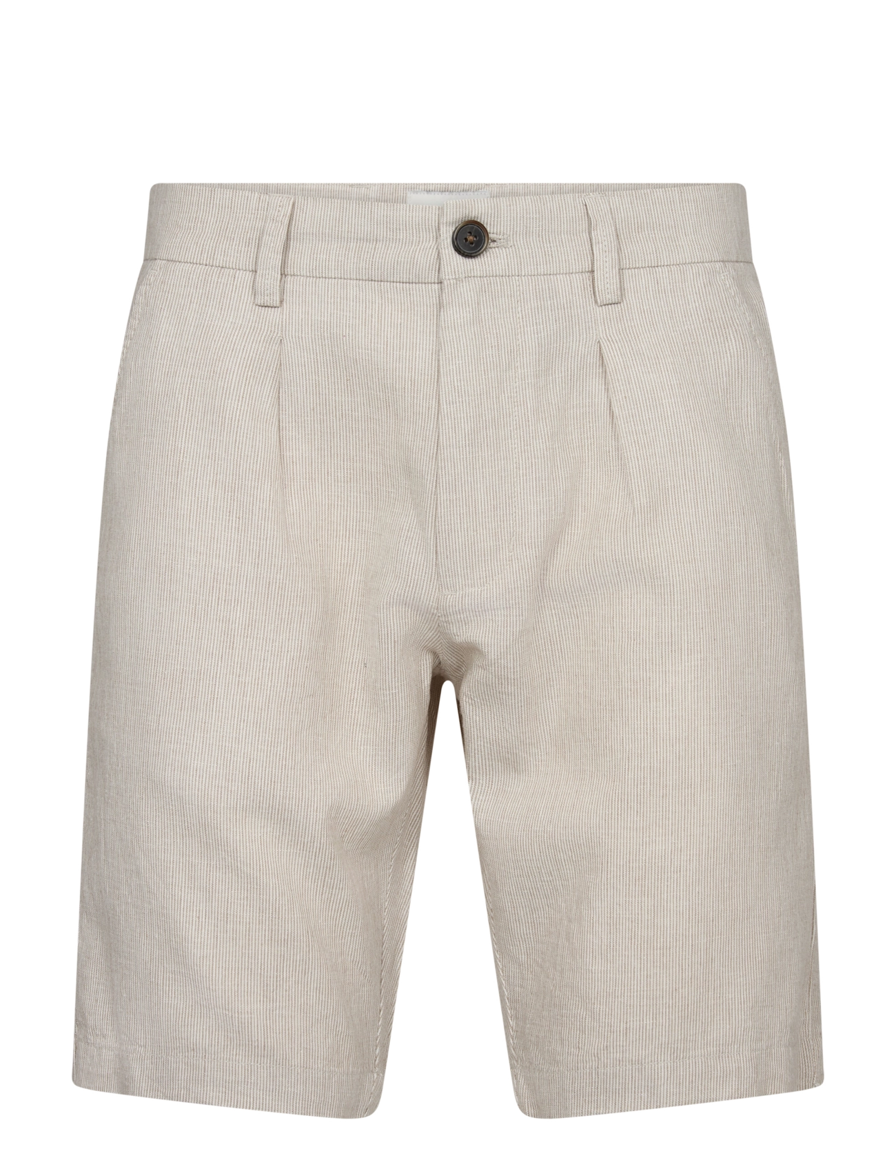 Bruun & Stengade - BS Apollon Regular Fit Shorts - leinen-shorts - beige/white - 2