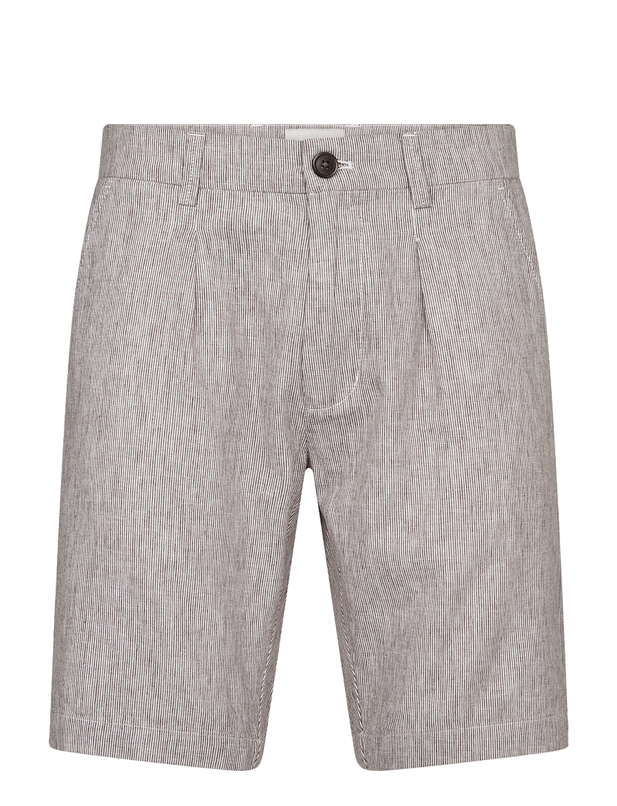 Bruun & Stengade - BS Apollon Regular Fit Shorts - kollektioner - brown/white - 1
