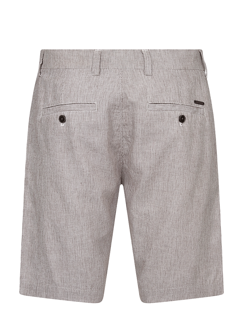 Bruun & Stengade - BS Apollon Regular Fit Shorts - hørshorts - brown/white - 2