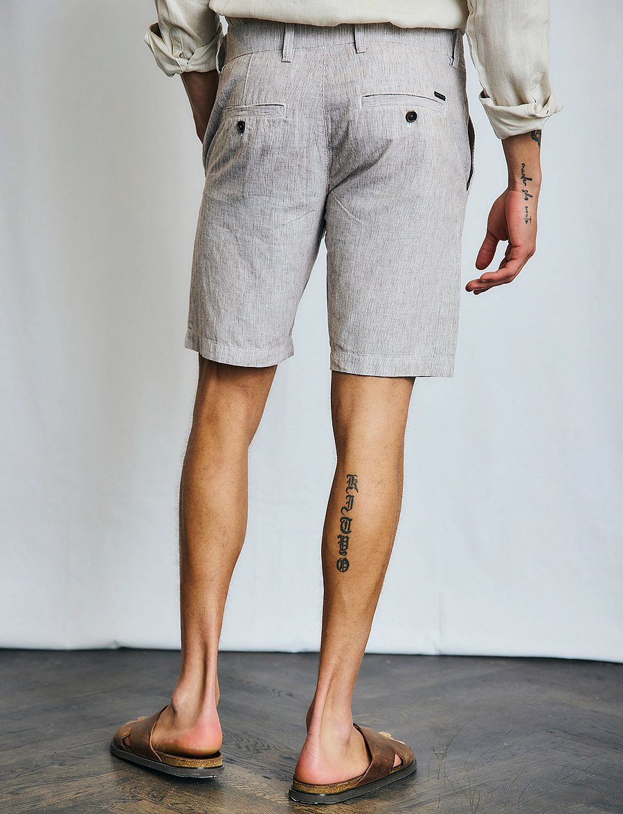Bruun & Stengade - BS Apollon Regular Fit Shorts - kollektioner - brown/white - 5