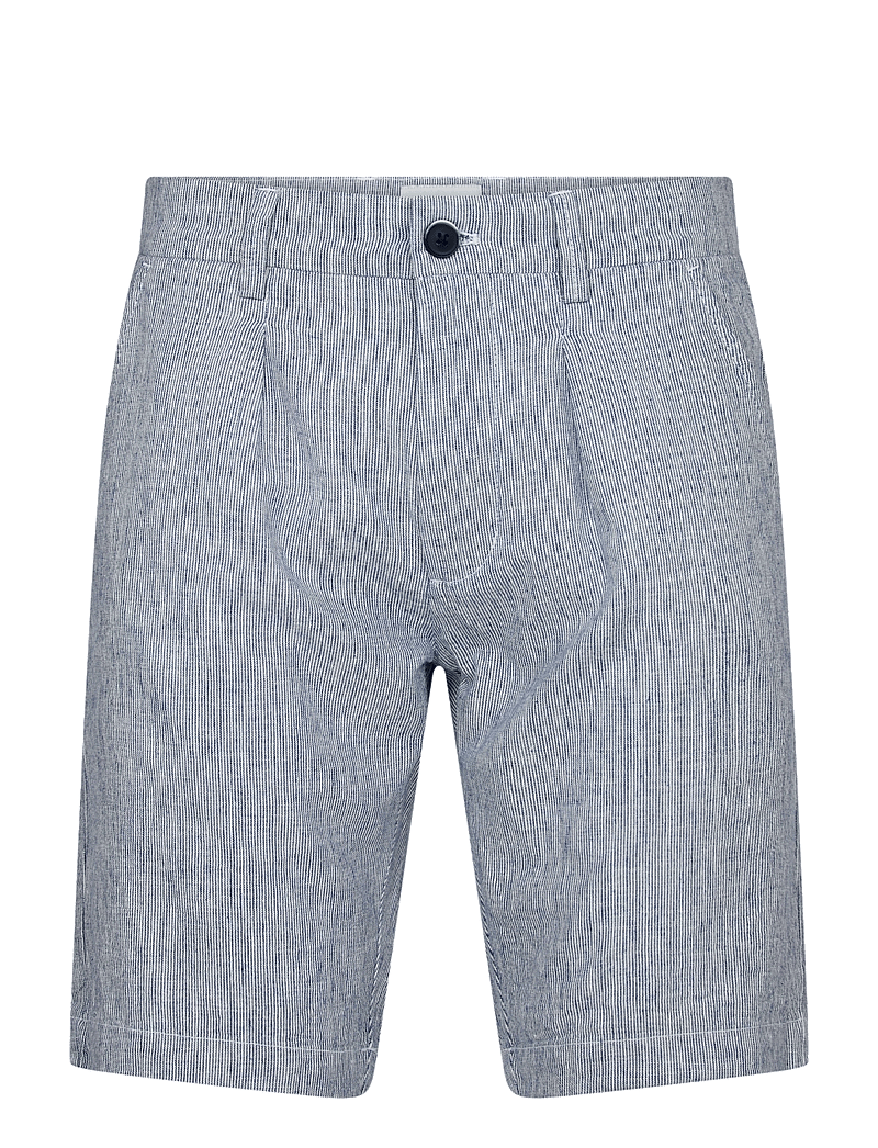 Bruun & Stengade - BS Apollon Regular Fit Shorts - hørshorts - navy/white - 1