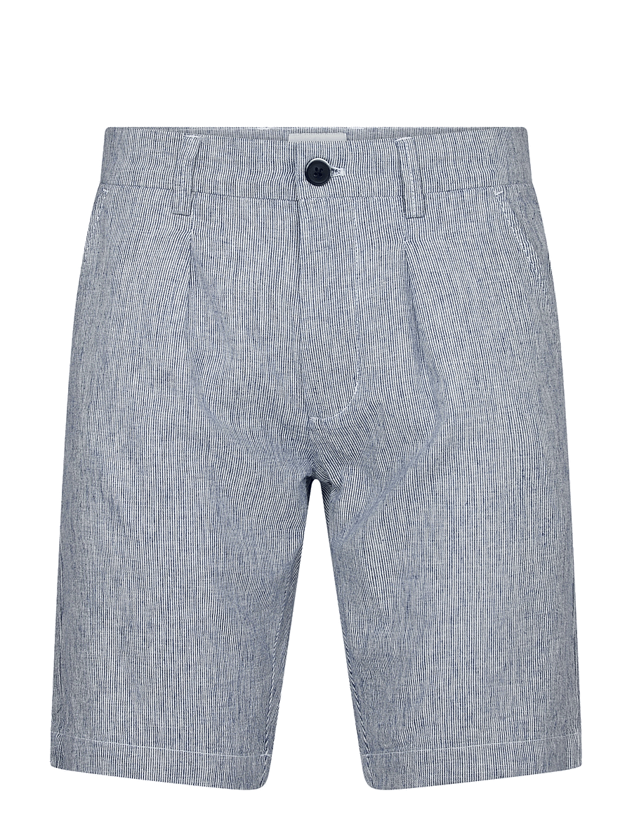 Bruun & Stengade - BS Apollon Regular Fit Shorts - hørshorts - navy/white - 1