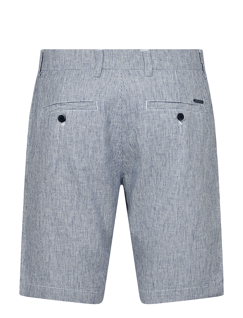 Bruun & Stengade - BS Apollon Regular Fit Shorts - hørshorts - navy/white - 2