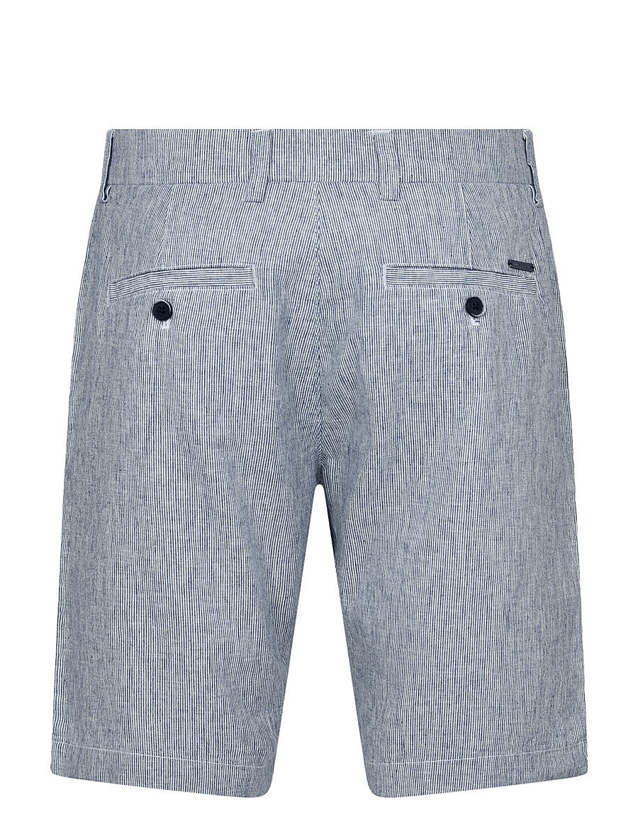 Bruun & Stengade - BS Apollon Regular Fit Shorts - hørshorts - navy/white - 2