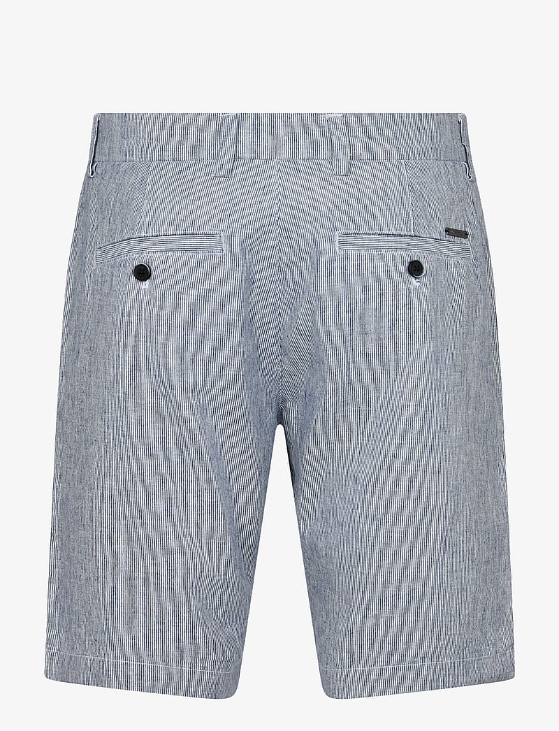 Bruun & Stengade - BS Apollon Regular Fit Shorts - hørshorts - navy/white - 3