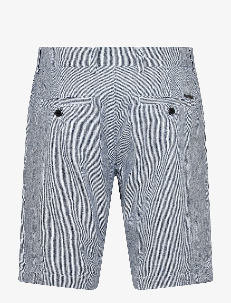 Bruun & Stengade - BS Apollon Regular Fit Shorts - hørshorts - navy/white - 3