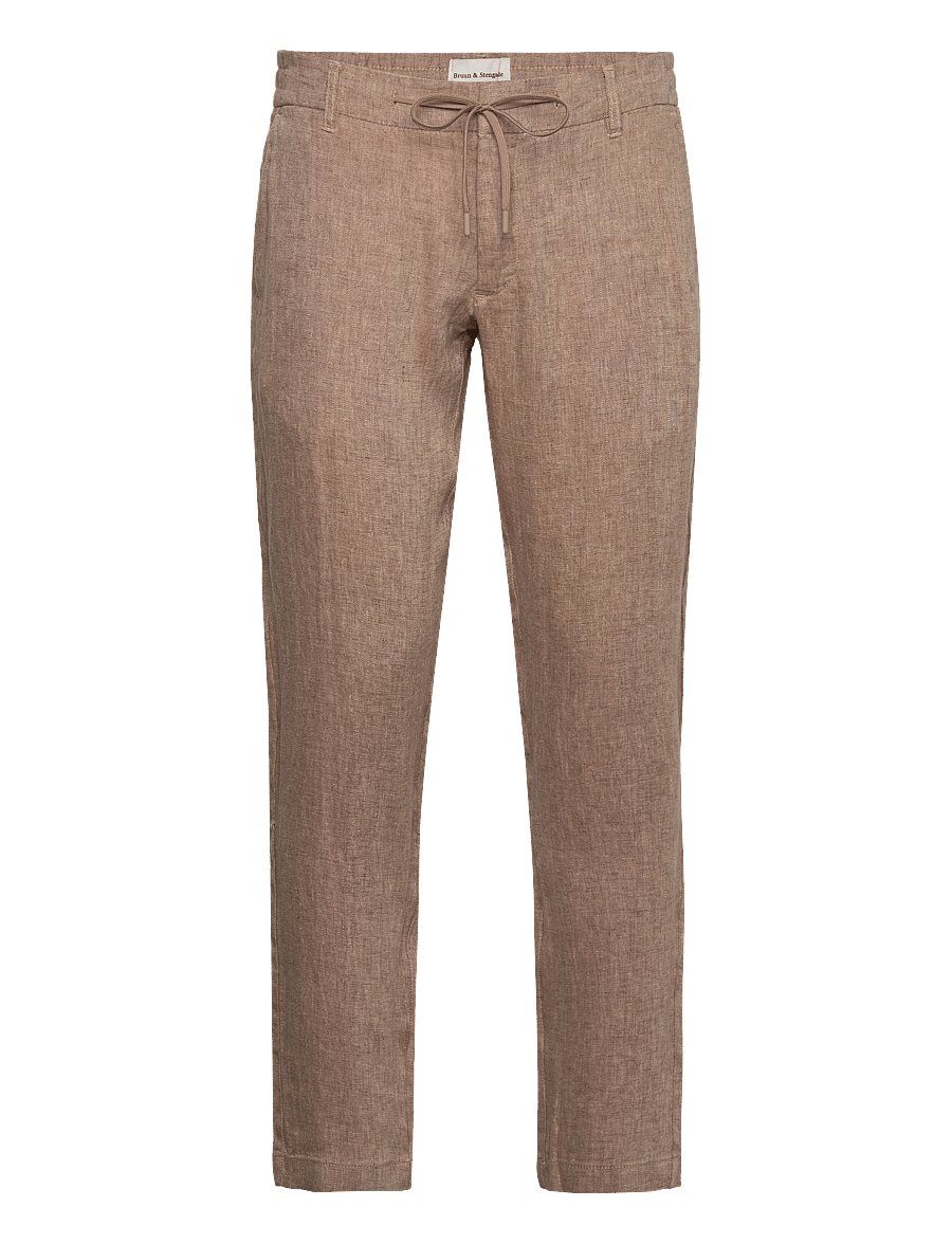 Bruun & Stengade - BS Ervis Regular Fit Chinos - linased püksid - brown - 1