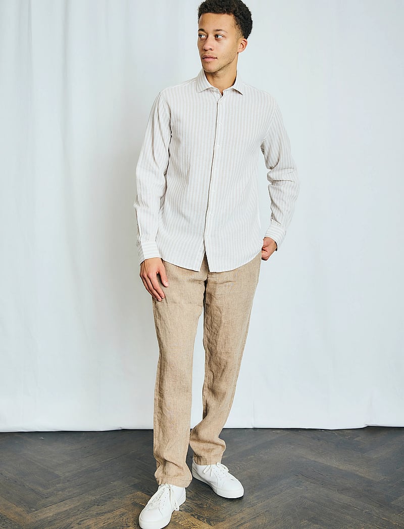 Bruun & Stengade - BS Ervis Regular Fit Chinos - hørbukser - brown - 0