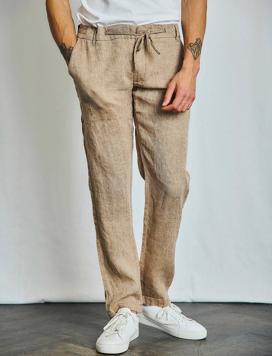 Bruun & Stengade - BS Ervis Regular Fit Chinos - linased püksid - brown - 3