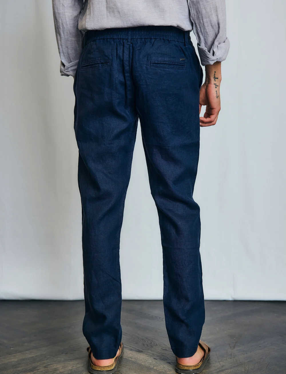 Bruun & Stengade - BS Ervis Regular Fit Chinos - hørbukser - navy - 4
