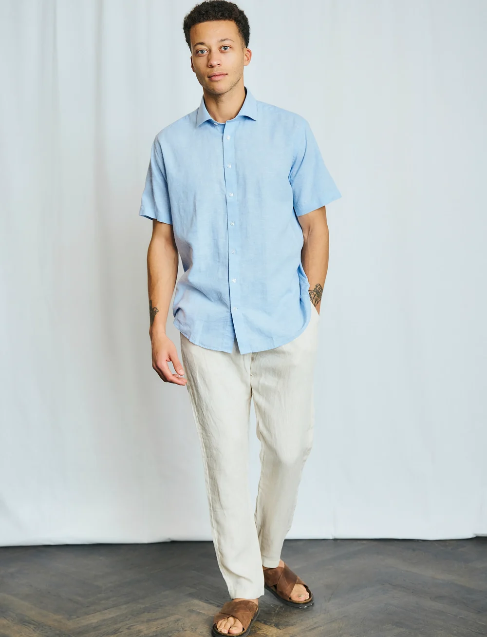 Bruun & Stengade - BS Ervis Regular Fit Chinos - leinenhosen - sand - 0