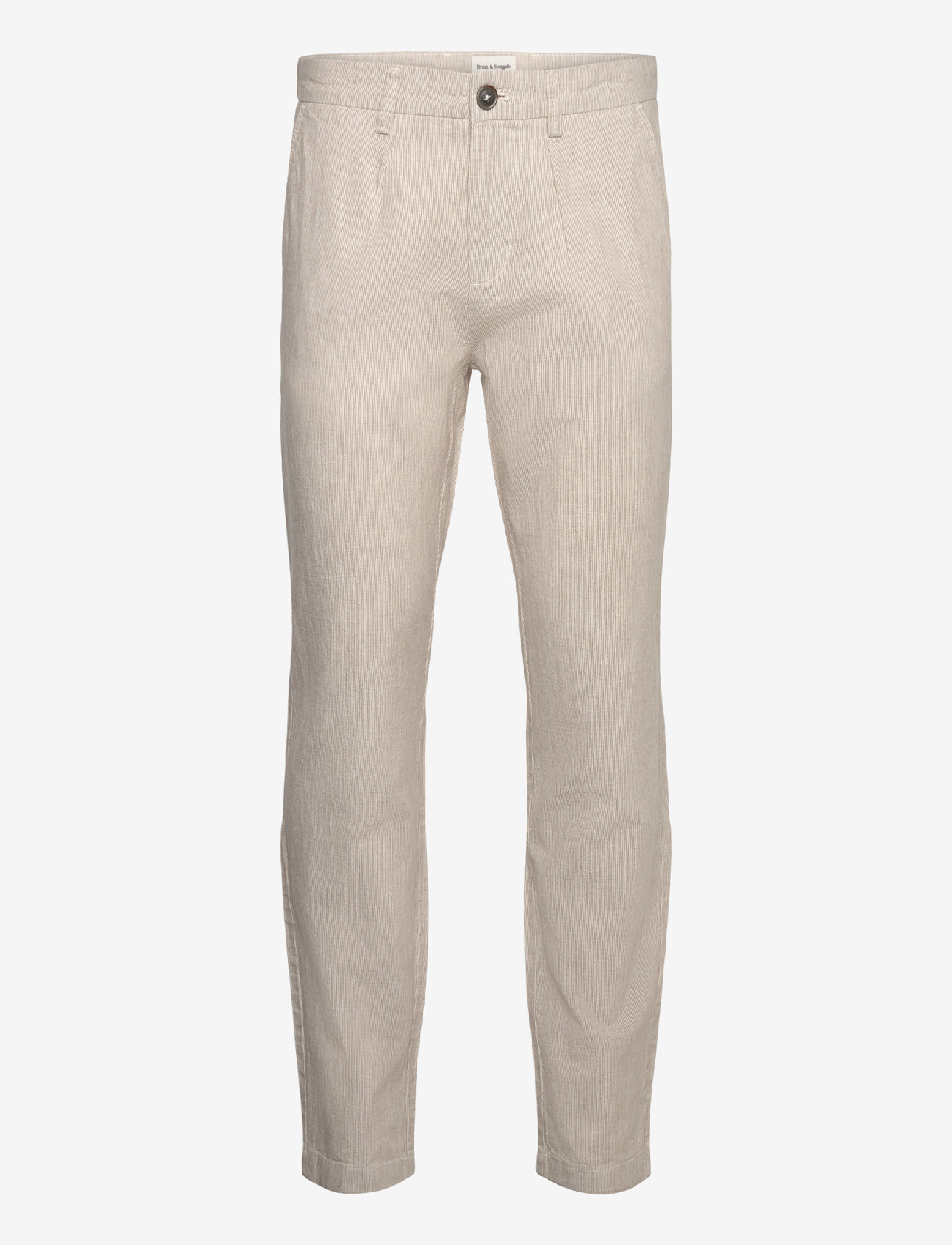 Bruun & Stengade - BS Ikaros Slim Fit Chinos - linen trousers - beige/white - 0