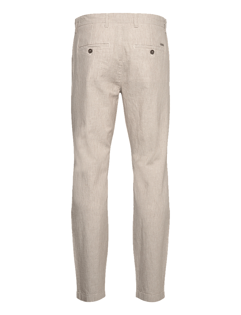 Bruun & Stengade - BS Ikaros Slim Fit Chinos - linen trousers - beige/white - 1
