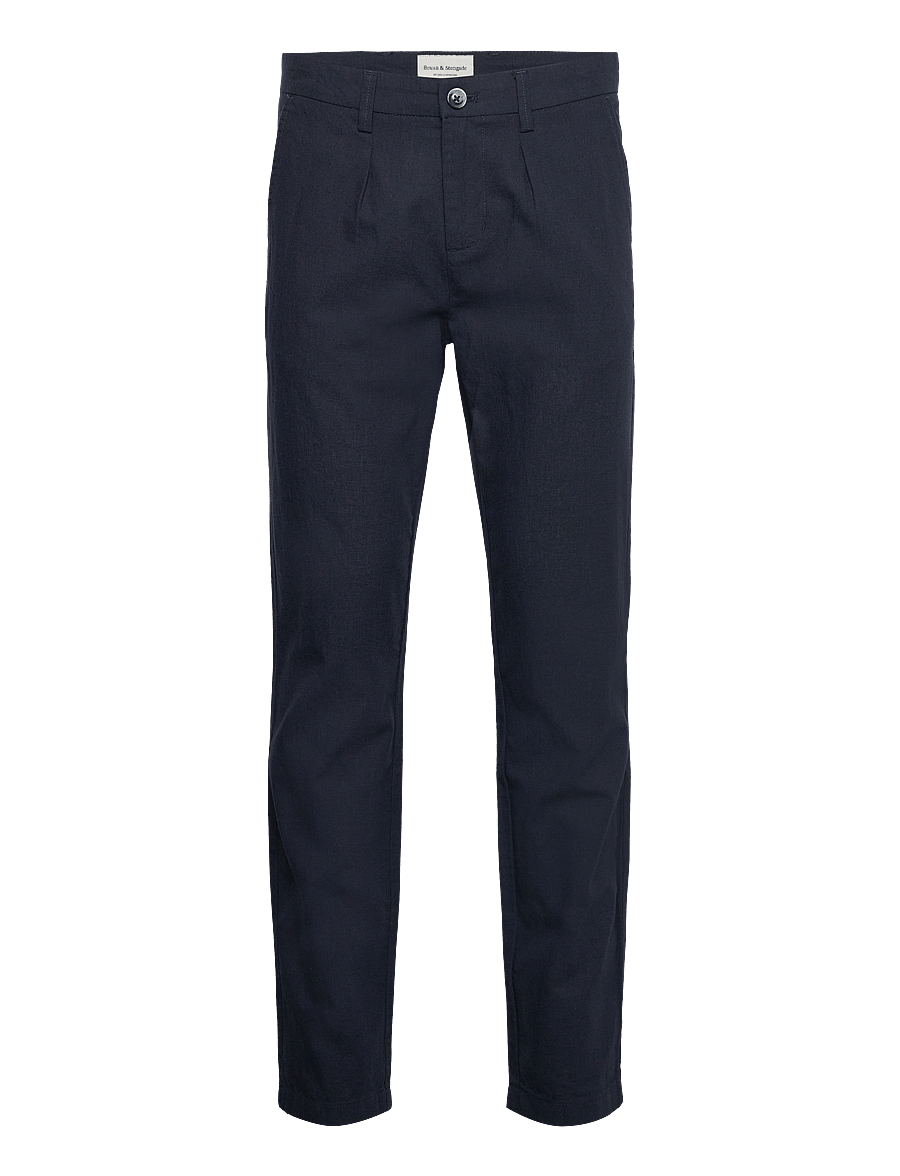 Bruun & Stengade - BS Ikaros Slim Fit Chinos - linnebyxor - navy - 0
