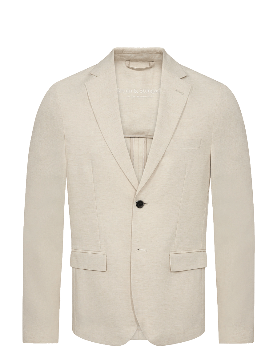 Bruun & Stengade - BS Pollino Classic Fit Blazer - single breasted blazers - beige - 1