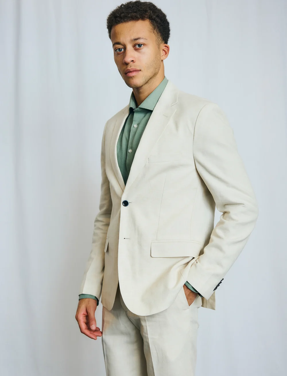 Bruun & Stengade - BS Pollino Classic Fit Blazer - einreiher - beige - 0