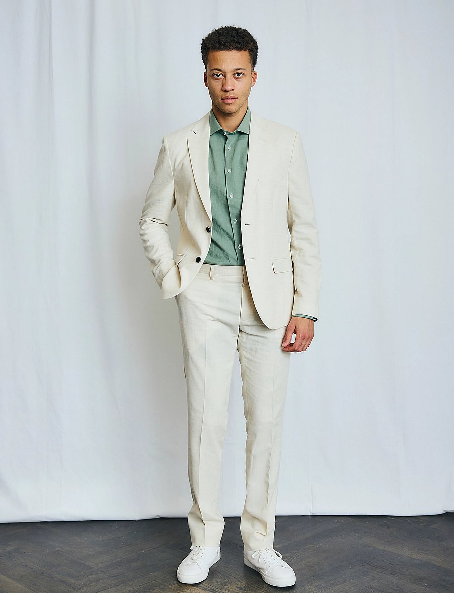 Bruun & Stengade - BS Pollino Classic Fit Blazer - single breasted blazers - beige - 3