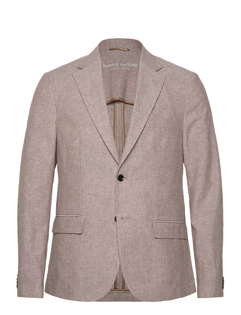 Bruun & Stengade - BS Pollino Classic Fit Blazer - single breasted blazers - brown - 0
