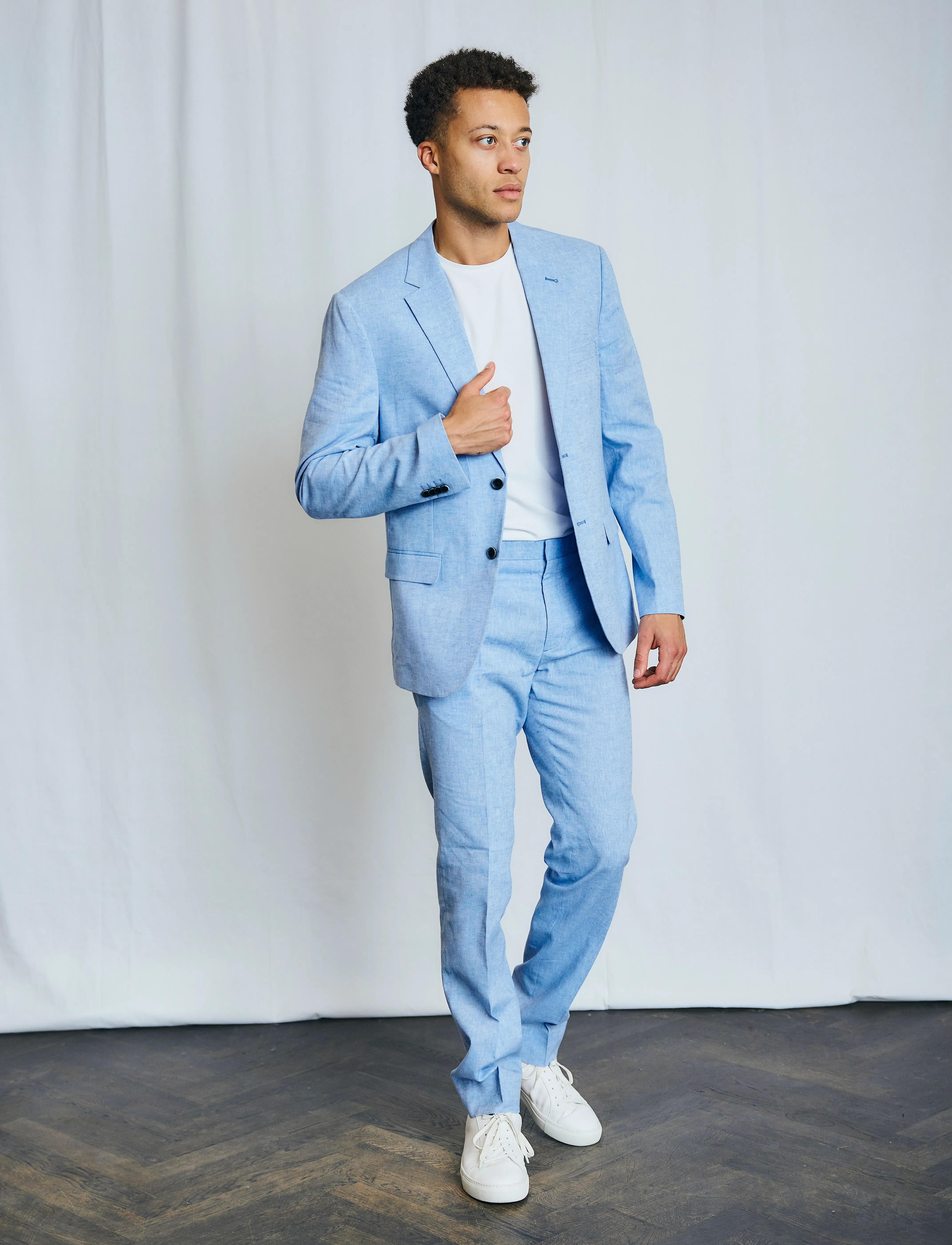 Bruun & Stengade - BS Pollino Classic Fit Blazer - enkeltradede blazere - light blue - 0