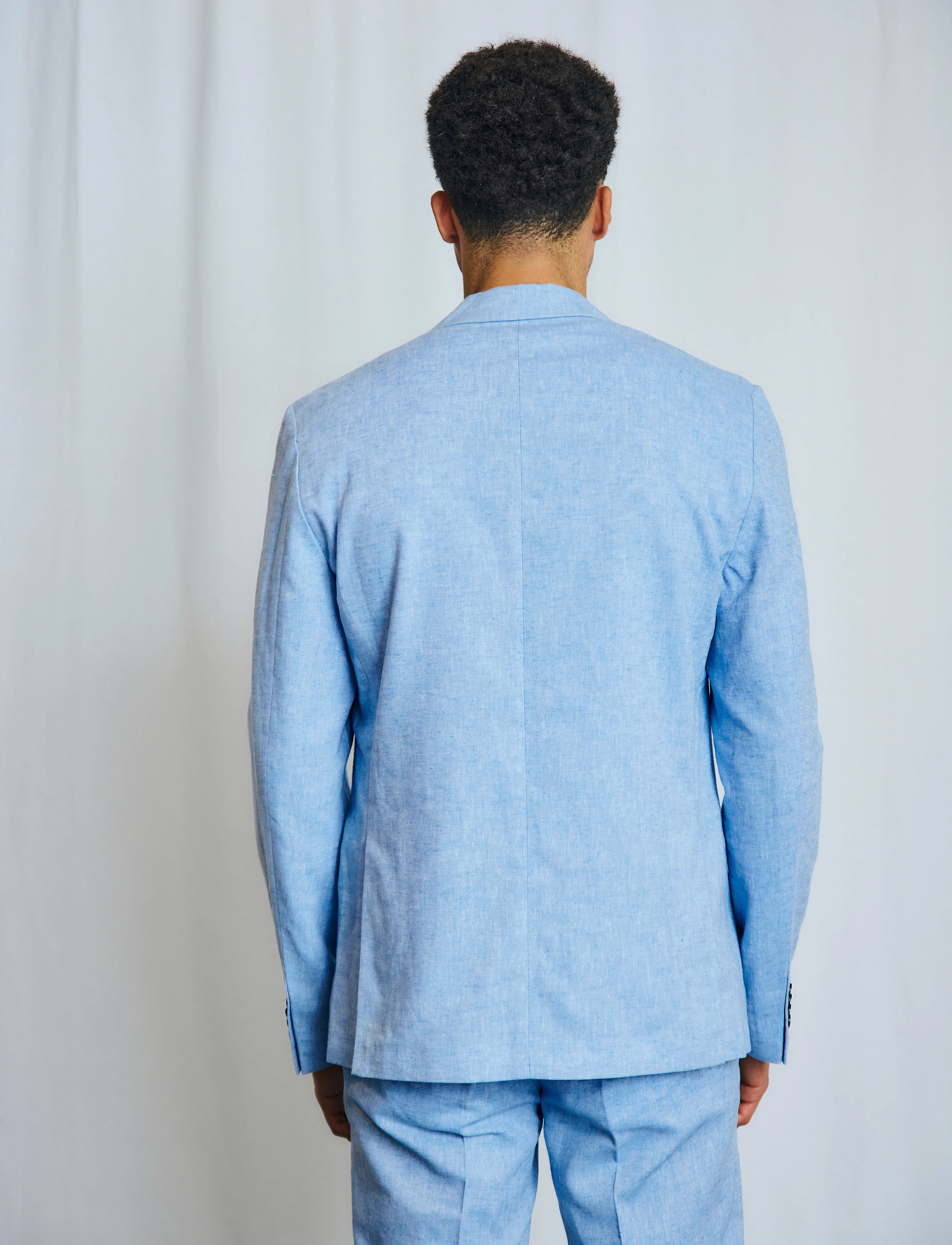 Bruun & Stengade - BS Pollino Classic Fit Blazer - enkeltradede blazere - light blue - 4