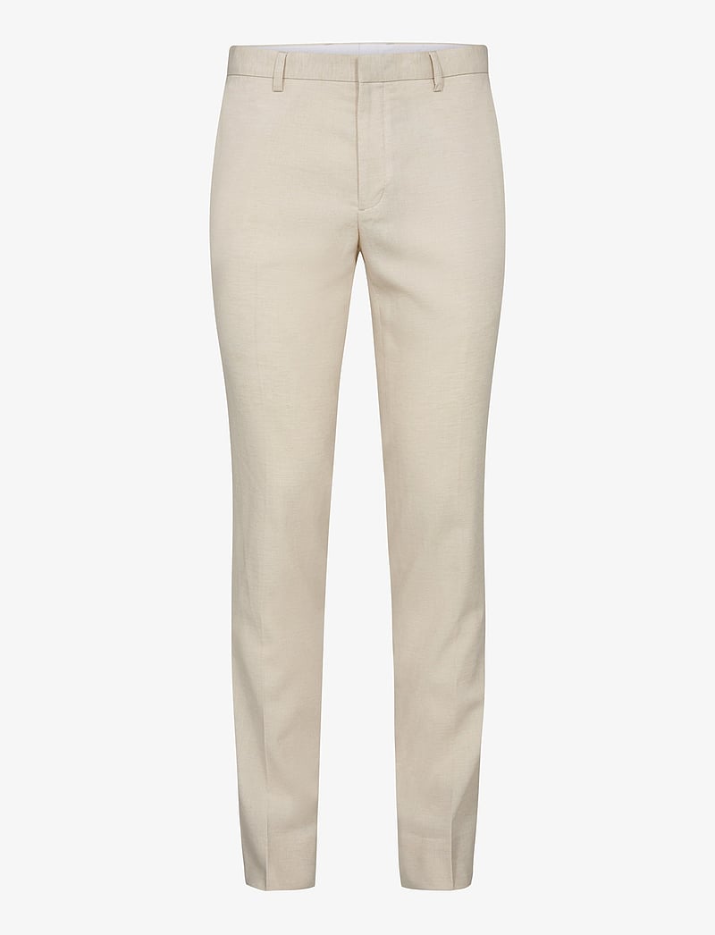 Bruun & Stengade - BS Pollino Classic Fit Suit Pants - jakkesætbukser i hør - beige - 1