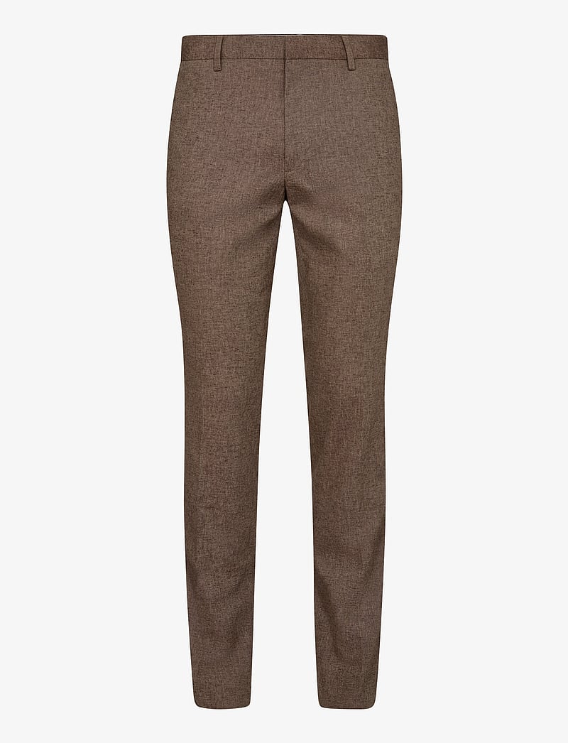 Bruun & Stengade - BS Pollino Classic Fit Suit Pants - linne kostymbyxor - brown - 1