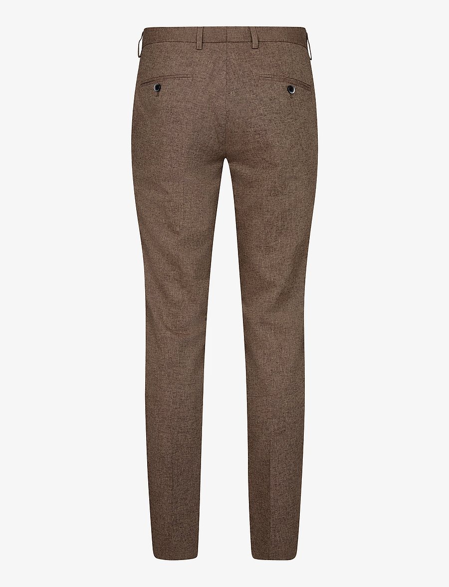 Bruun & Stengade - BS Pollino Classic Fit Suit Pants - lniane spodnie garniturowe - brown - 2