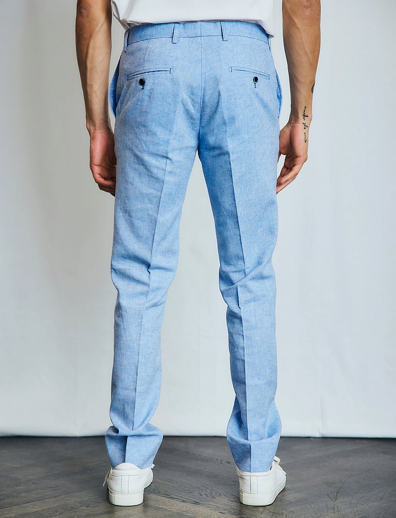 Bruun & Stengade - BS Pollino Classic Fit Suit Pants - linased ülikonnapüksid - light blue - 4